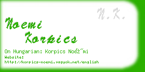 noemi korpics business card